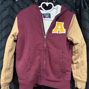 Children’s Place Burgundy and Tan Fleece Lined Hoodie